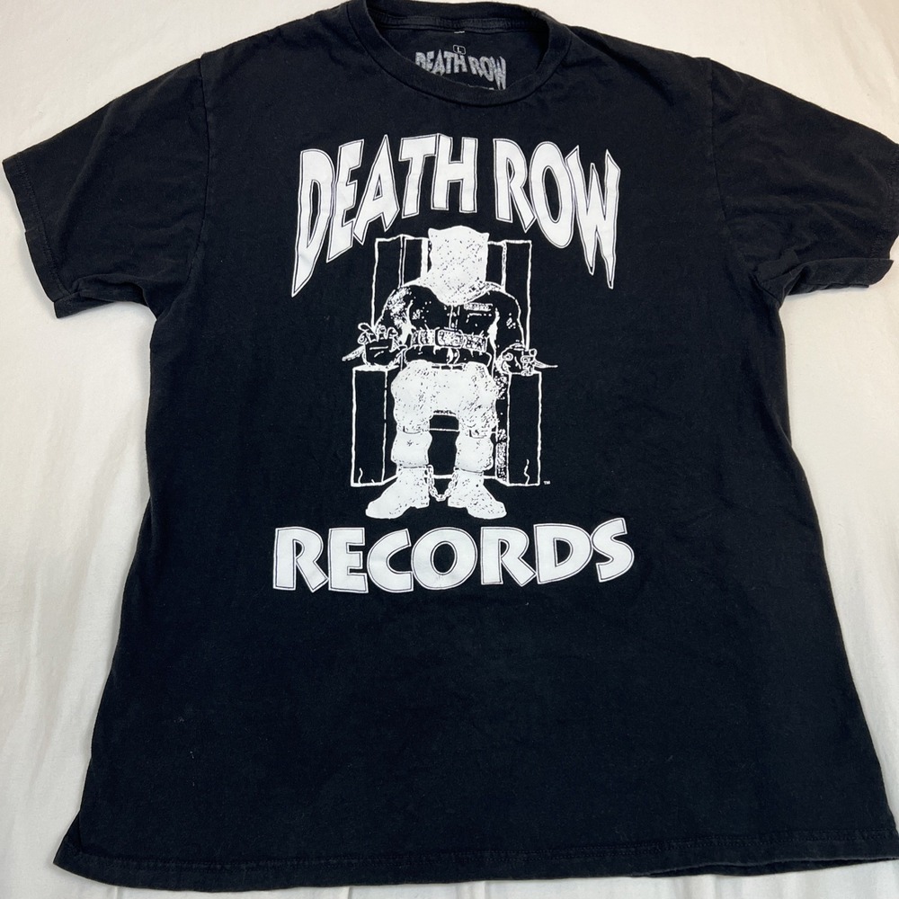 Death Row Records Ripple Junction Black Graphic T-Shirt Mens L Electric Chair